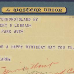 Telegram: 1942 March 28