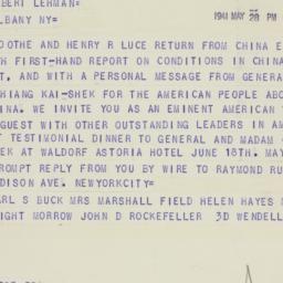 Telegram: 1941 May 28