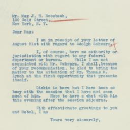 Letter: 1933 August 24
