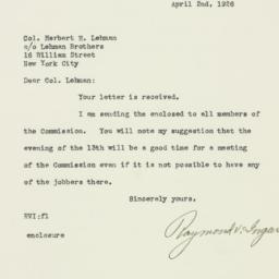 Letter: 1926 April 2