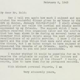 Letter: 1943 February 8