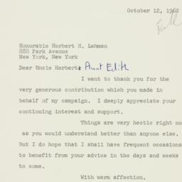 Letter: 1962 October 12