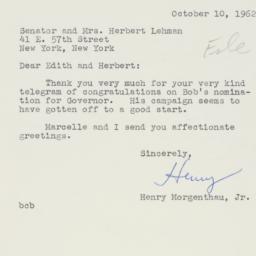 Letter: 1962 October 10
