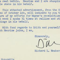 Letter: 1956 October 15