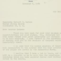 Letter: 1954 November 6