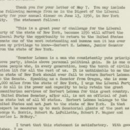 Letter: 1956 May 10