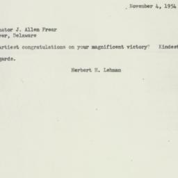Letter: 1954 November 4