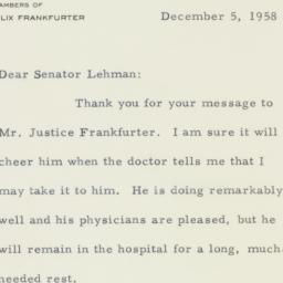 Letter: 1958 December 5