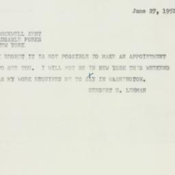 Telegram: 1952 June 27