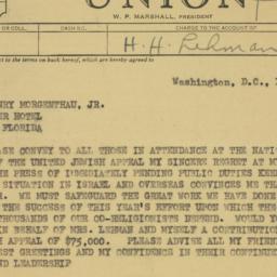Telegram: 1950 February 25