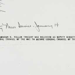 Press Release: 1944 January 14
