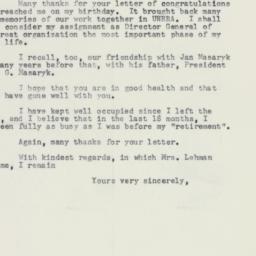 Letter: 1958 April 11