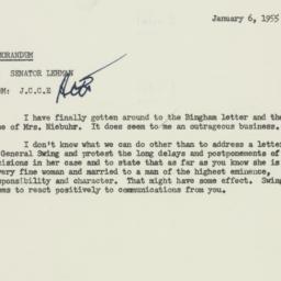 Memorandum: 1955 January 6