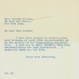 Letter: 1935 May 1