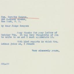 Letter: 1940 October 9