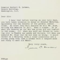 Letter: 1954 September 28