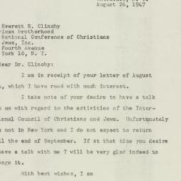 Letter: 1947 August 26