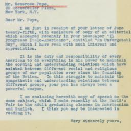 Letter: 1939 June 29