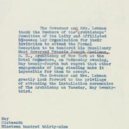 Letter: 1939 May 16