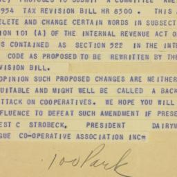 Telegram: 1954 June 29