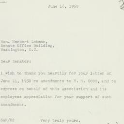 Letter: 1950 June 16
