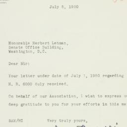 Letter: 1950 July 5