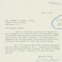 Letter: 1950 May 8