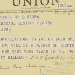 Letter: 1949 November 9
