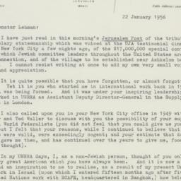Letter: 1956 January 22