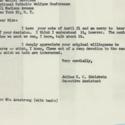 Letter: 1954 April 24