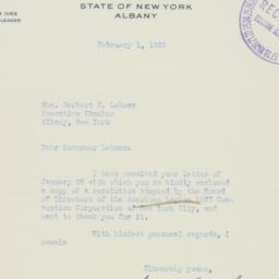 Letter: 1938 February 1