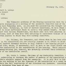 Letter: 1931 February 24