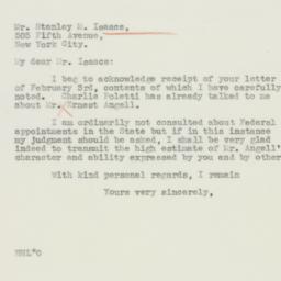Letter: 1936 February 6