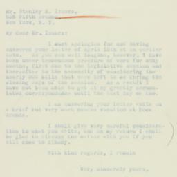 Letter: 1933 May 8