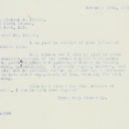 Letter: 1935 November 14