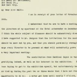 Letter: 1926 November 30