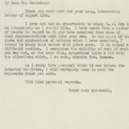 Letter: 1950 August 21