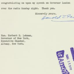 Letter: 1936 August 8