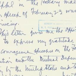 Letter: 1955 March 1