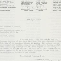 Letter: 1945 May 14