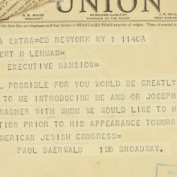 Telegram: 1937 February 1