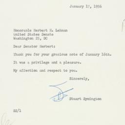 Letter: 1956 January 17