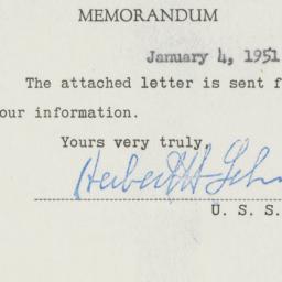 Memorandum: 1951 January 4