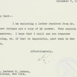 Letter: 1938 December 7