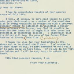 Letter: 1928 July 20