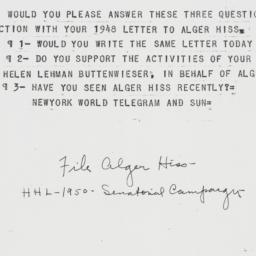 Memorandum: 1950 October 23