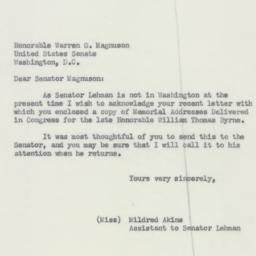 Letter: 1952 October 27