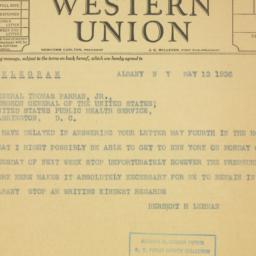 Telegram: 1936 May 12
