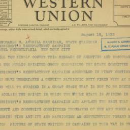 Letter: 1933 August 18