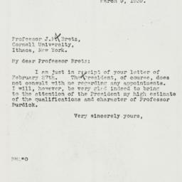Letter: 1939 March 9